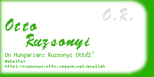 otto ruzsonyi business card